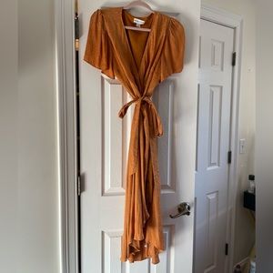 Gold Leopard Wrap Dress